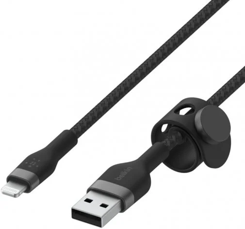 Фото: Кабель Belkin Braided Silicone AM / Lightning MFI 1m Black (CAA010BT1MBK) № 7 | KTC