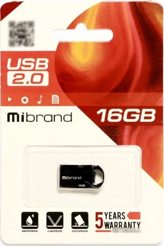 Фото: Флешка USB Mibrand Hawk 16GB Black (MI2.0/HA16M1B) № 4 | KTC