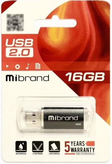 Флешка USB Mibrand Cougar 16GB Black (MI2.0/CU16P1B)