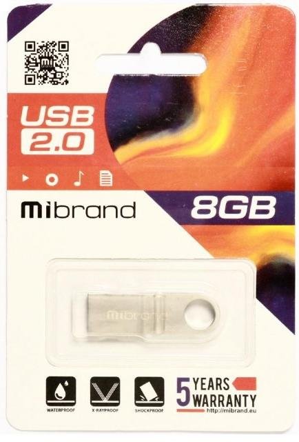  Флешка USB Mibrand Puma 8GB Silver (MI2.0/PU8U1S)