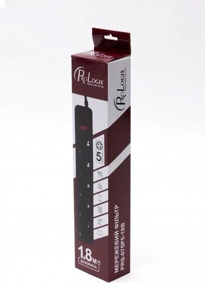Фото: Мережевий фільтр ProLogix 5/1.8m Black (PRS-075P5-18B) № 5 | KTC