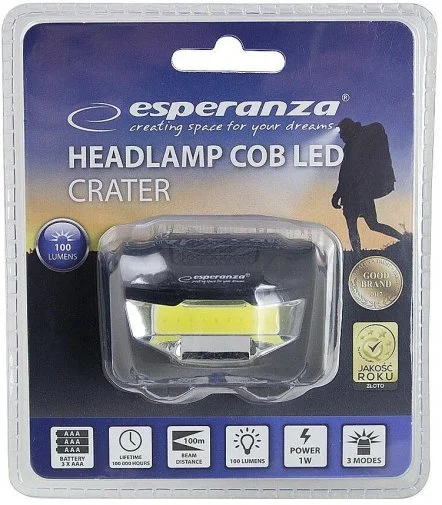 Фото: Ліхтар налобний Esperanza Head Lamp LED Crater (EOT037) № 7 | KTC