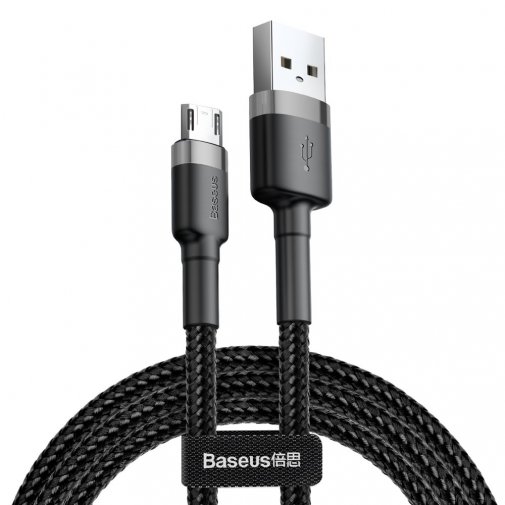  Кабель Baseus Cafule 2A AM / Micro USB 3m Grey/Black (CAMKLF-HG1)