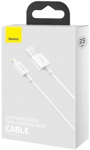 Фото: Кабель Baseus Superior Series Fast Charging 2.4A AM / Lightning 0.25m White (CALYS-02) № 11 | KTC