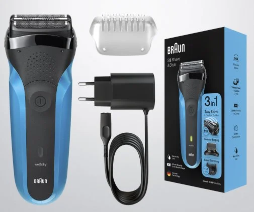 Фото: Електробритва Braun Series 3 310BT Wet/Dry Black/Blue (81702943) № 11 | KTC
