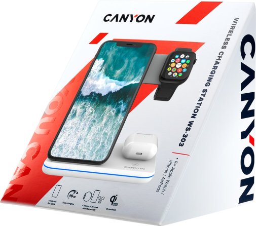 Док-станція Canyon WS-303 3in1 White (CNS-WCS303W)