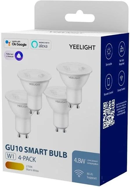 Фото: Смарт-лампа Yeelight GU10 Smart Bulb W1 Dimmable White 4-pack (YLDP004/4) № 9 | KTC
