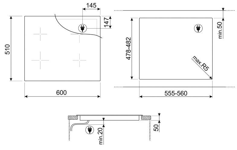 Індукційна варильна поверхня Smeg Universal (SI4642B)