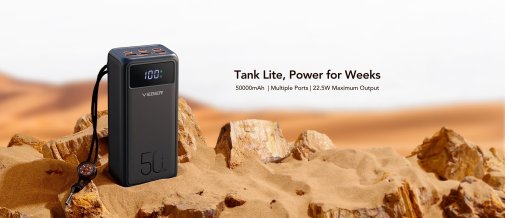 Батарея універсальна Veger Tank Lite 50000mAh LCD 22.5W Black ( VP 5001)