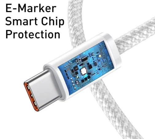 Фото: Кабель Baseus Dynamic Series Fast Charging Data Cable 100W Type-C / Type-C 1m White (CALD000202) № 12 | KTC