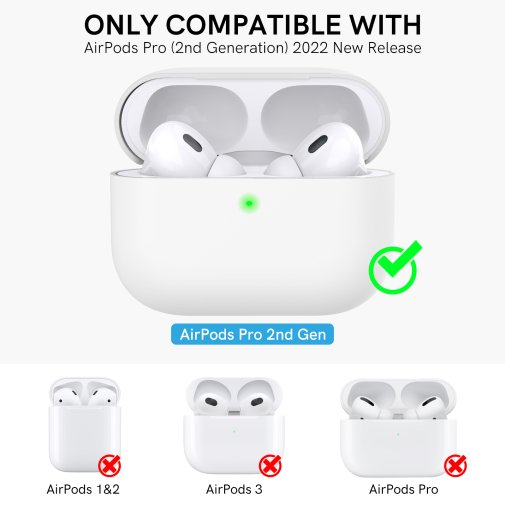 Чохол for AirPods Pro 2 - Silicon Case Two Parts White
