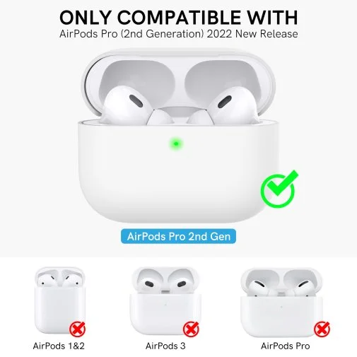 Фото: Чохол for AirPods Pro 2 - Silicon Case Two Parts White № 10 | KTC