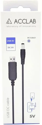 Фото: Кабель живлення ACCLAB USB-A / DC 5.5x2.1mm 5V/1.5A Black (1283126552816) № 7 | KTC