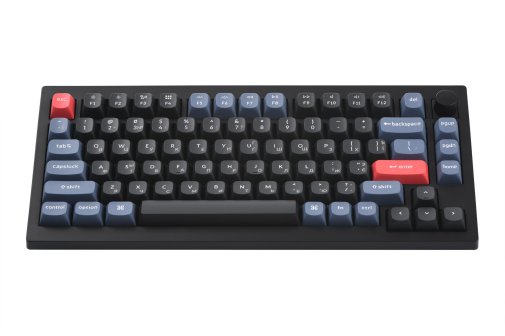 Клавіатура Keychron V1 84 Key QMK Gateron G PRO Red Hot-Swap RGB Knob UKR/ENG/RUS USB/WL Carbon Black