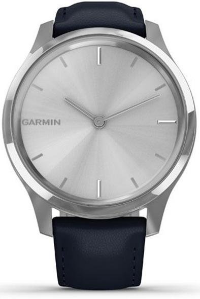 Смарт годинник Garmin Vivomove Luxe Silver Stainless Steel Case with Navy Italian Leather Band (010-02241-20)