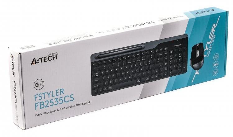 Комплект клавіатура+миша A4tech FB2535CS Smoky Grey