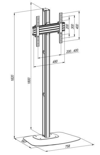 Кронштейн підлоговий мобільний KSL FSP441F Silver