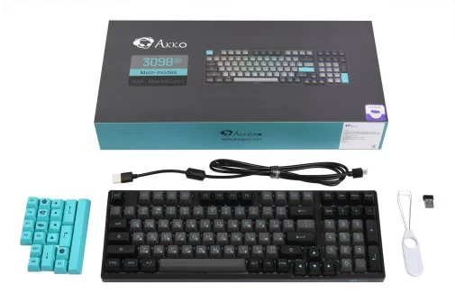 Фото: Клавіатура Akko 3098N 98Key TTC Flame Hot-Swap RGB ENG/UKR Black/Cyan (6925758618311) № 25 | KTC