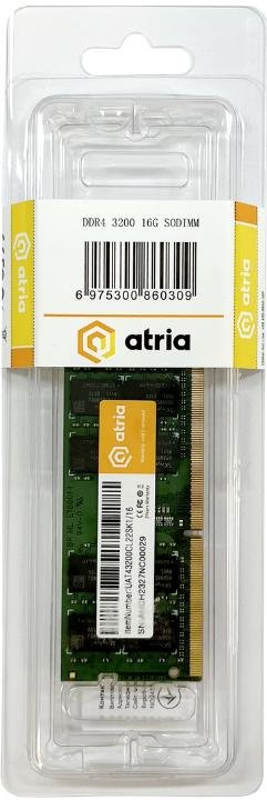 Оперативна пам’ять Atria DDR4 1x16GB (UAT43200CL22SK1/16)