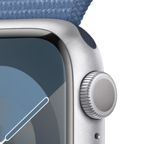 Смарт годинник Apple Watch Series 9 GPS 41mm Silver Aluminium Case with Winter Blue Sport Loop (MR923)
