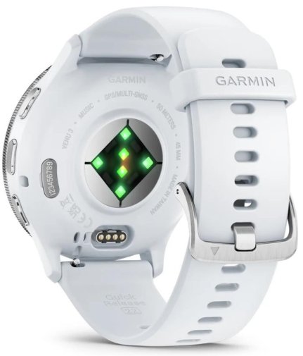 Смарт годинник Garmin Venu 3 - Silver Stainless Steel Bezel with Whitestone Case and Silicone Band (010-02784-00)