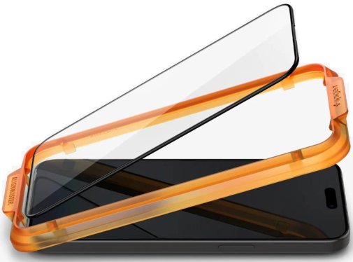 ахисне скло Spigen for Apple iPhone 15 Plus - Glas.tR AlignMaster FC Black 2 Pack (AGL06886)