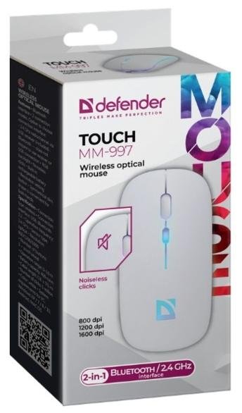 Миша Defender MM-997 RGB White (52998)