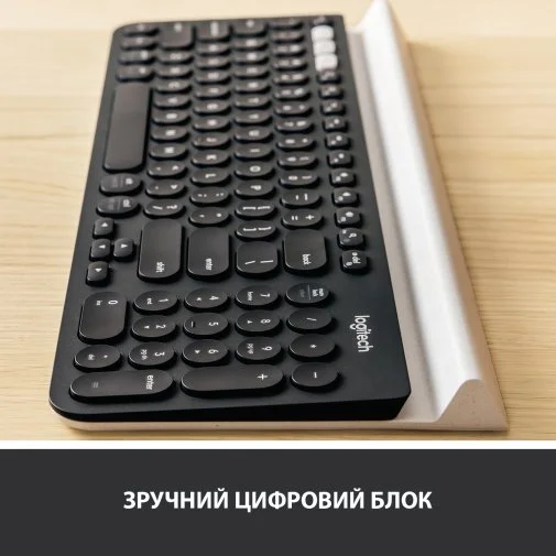 Фото: Клавіатура Logitech K780 Multi-Device Wireless Us/Ukr Dark grey/Speckled White (920-008042) № 22 | KTC