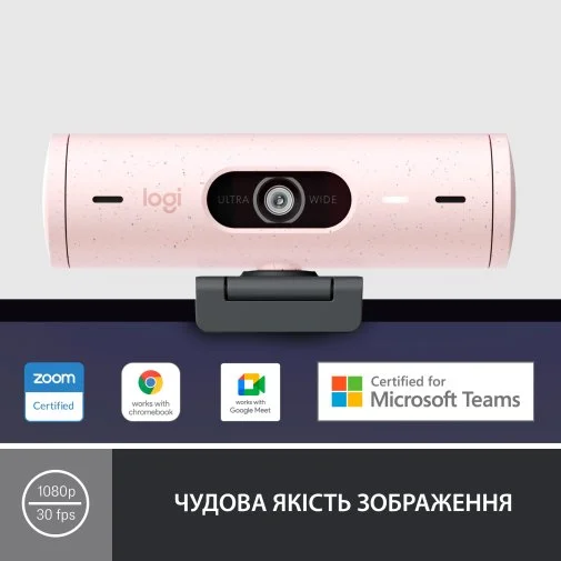 Фото: Web-камера Logitech Brio 500 Rose (960-001421) № 22 | KTC