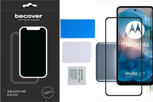 Захисне скло BeCover for Motorola G24/G24 Power - Black (710716)