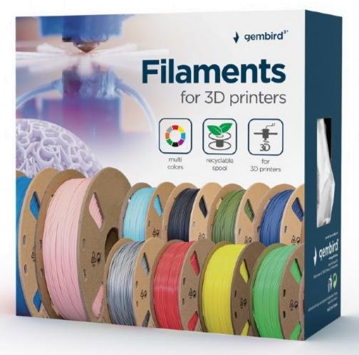 Філамент Gembird 3D PLA plus Filament 1.75mm/1kg Grey (3DP-PLA+1.75-02-GR)