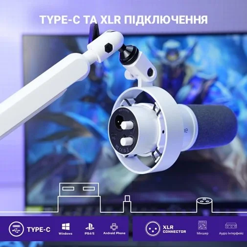Фото: Мікрофон Fifine K688W XLR/USB White № 15 | KTC
