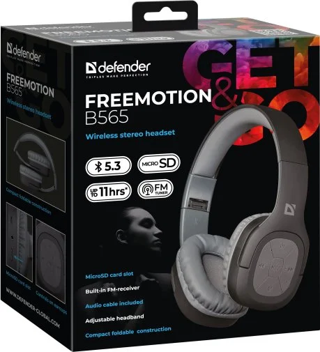 Фото: Навушники Defender FreeMotion B565 Grey (63565) № 10 | KTC