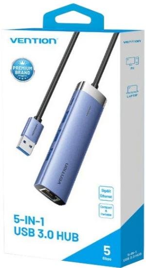 USB-хаб Vention 5in1 USB 3.0 Blue (TGFSB)