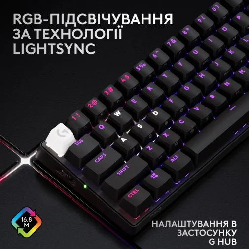 Фото: Клавіатура Logitech G Pro X 60 Lightspeed Black (920-011911) № 17 | KTC