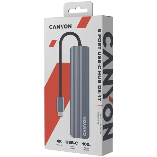 USB-хаб Canyon DS-17 6in1 Grey (CNS-TDS17)