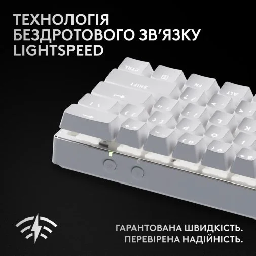 Фото: Клавіатура Logitech G Pro X 60 Lightspeed Wireless White (920-011930) № 14 | KTC