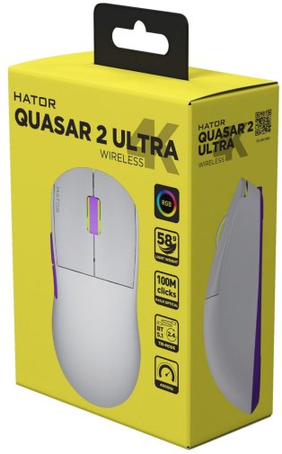 Миша Hator Quasar 2 Ultra 4K Wireless White/Lilac (HTM571WL)