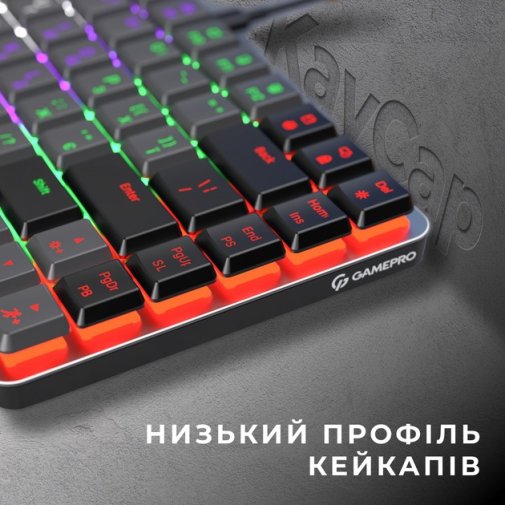 Клавіатура GamePro MK140R Red Switch Low Profile USB Dark Gray