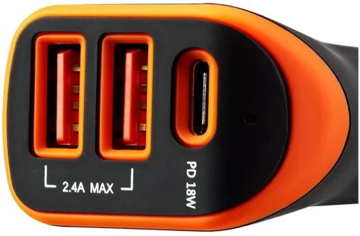 Фото: Автомобільний зарядний пристрій Canyon C-08 Black/Orange (CNE-CCA08BO) № 6 | KTC