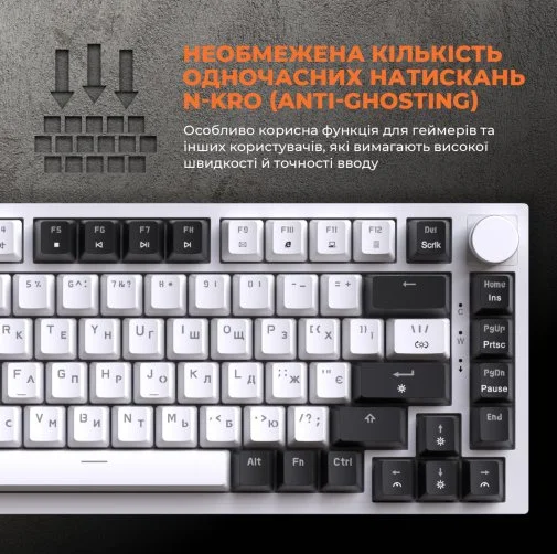 Фото: Клавіатура GamePro MK160W RGB USB White № 29 | KTC