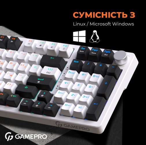 Клавіатура GamePro MK170W RGB USB White