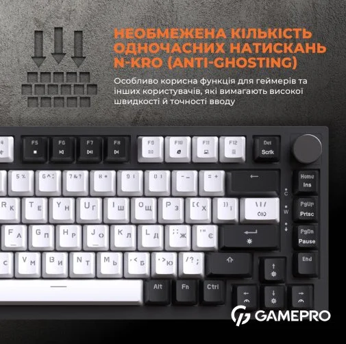 Фото: Клавіатура GamePro MK160B RGB USB Black № 38 | KTC