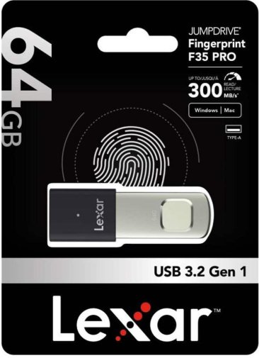 Флешка USB Lexar JumpDrive Fingerprint F35 Pro 64GB (LJDF35P064G-RNBNG)