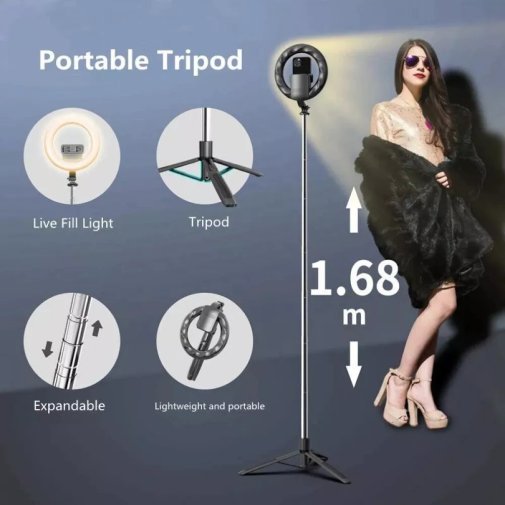 Світлодіодне селфі-кільце PRC Q05S LED 20 cm with tripod stand