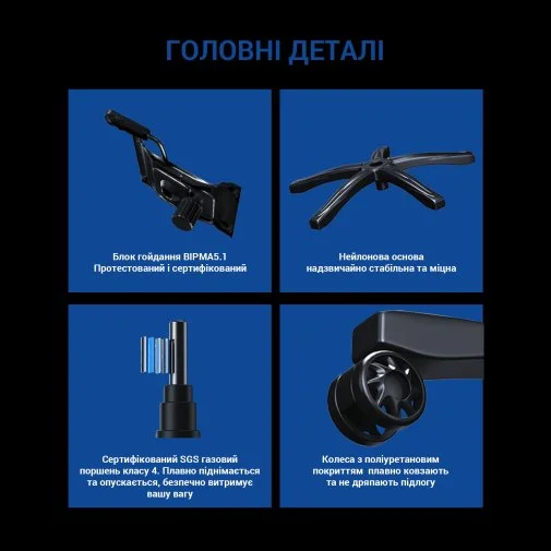 Фото: Крісло Anda Seat Luna Size L Black/Blue (AD18-44-BS-PV) № 40 | KTC