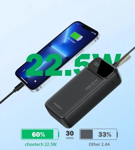Фото: Батарея універсальна Choetech B730 30000mAh 22.5W Black (B730-ACBK) № 10 | KTC