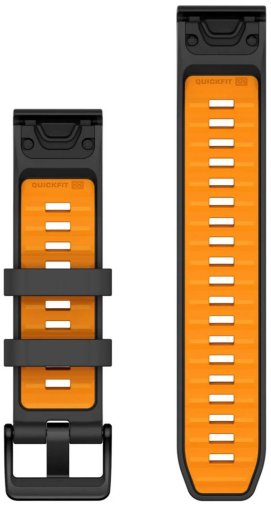 Ремінець Garmin QuickFit - 22mm Watch Bands Graphite/Spark Orange Silicone (010-13392-05)