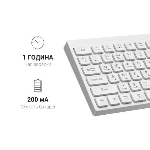 Фото: Клавіатура OfficePro SK955W Wireless White № 22 | KTC