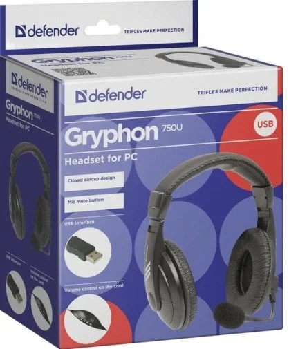 Фото: Гарнітура Defender Gryphon 750U USB Black (63752) № 10 | KTC